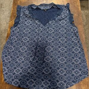 Lucky Brand Blue Patterned Tank Top